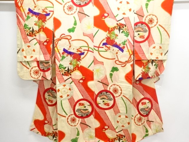 JAPANESE KIMONO / ANTIQUE NISHIKI KIMONO FOR SUMMER KIMONO / FLOWER CA
